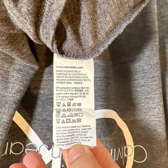 CK Calvin Klein Jeans Marled Gray Relax Fit Hoodie - Medium - Picture 4 of 9